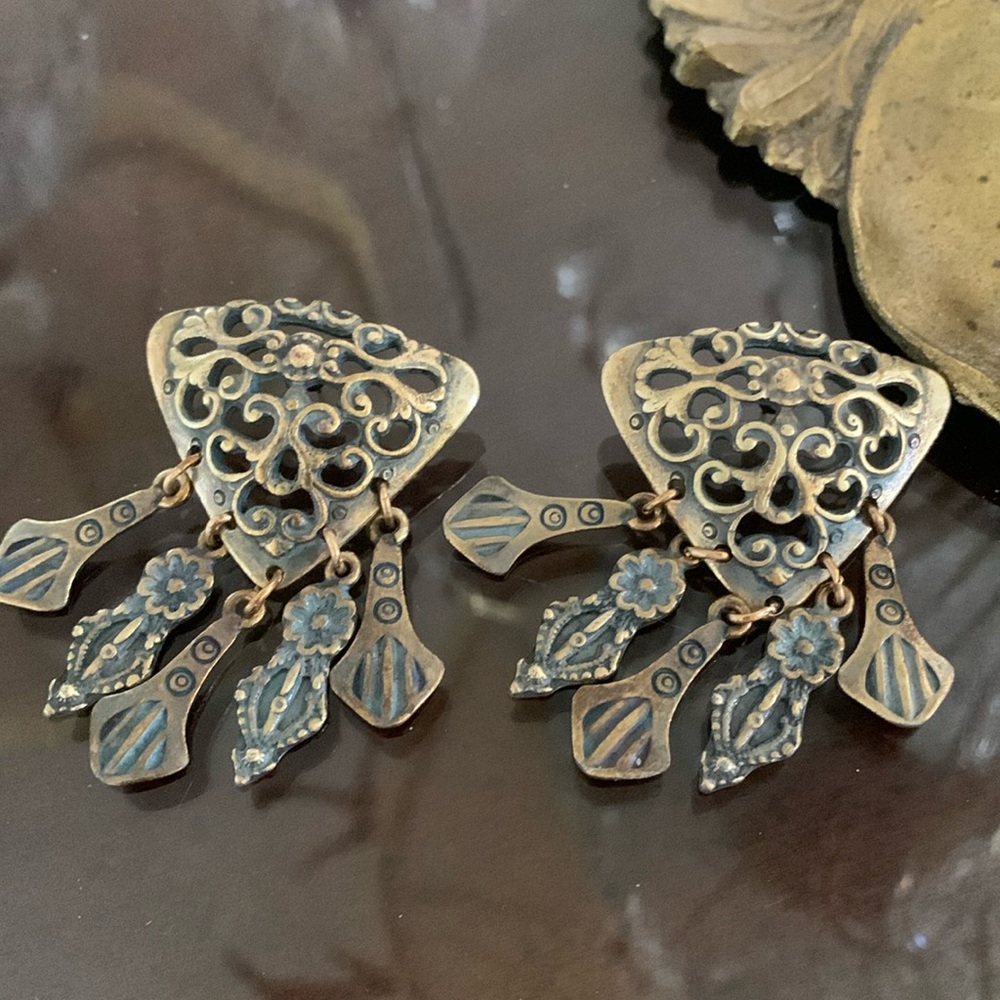 Copper earrings. Vintage